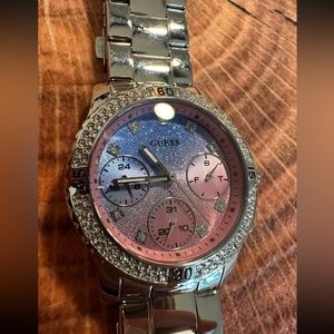 Guess Pink And Purple Sparkly Confetti watch!